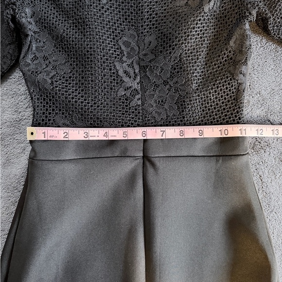 ASOS Black Lace High Neck Bodycon Midi Dress US 2 Long Sleeve Cocktail Dress - Picture 10 of 11